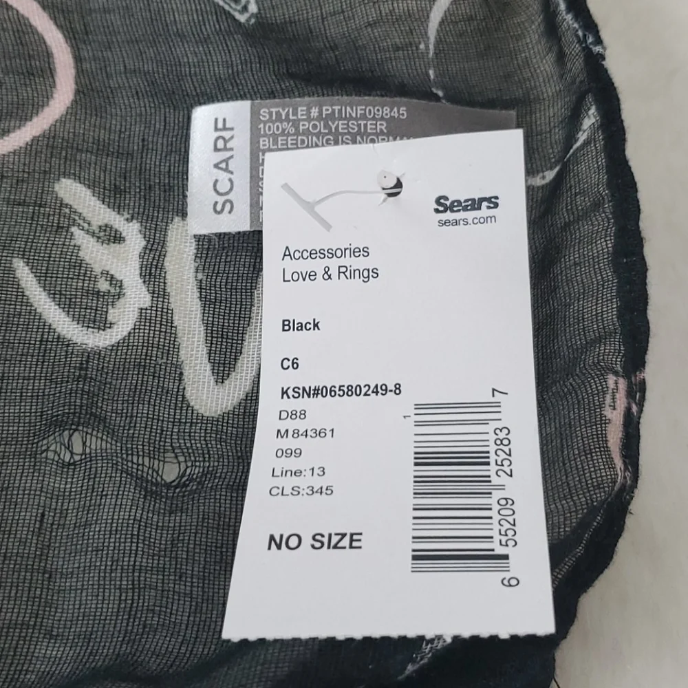 Sears black Love&Rings scarf New